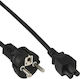 InLine Schuko - IEC C5 Cable 0.5m Μαύρο 16656O