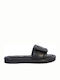 Leather Women's Flat Sandals in Black Color