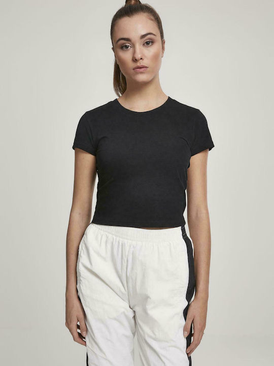 Urban Classics Κοντομάνικο Crop Top Μαύρο