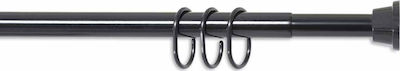 Grekon Telescopic Straight Shower Curtain Rod Aluminium Black Ø25mm 75-125cm