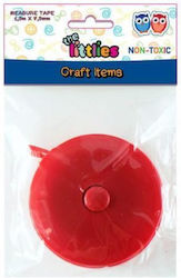 The Littlies Measuring Tape in Red color 150cm x 7.5mm with Red Button