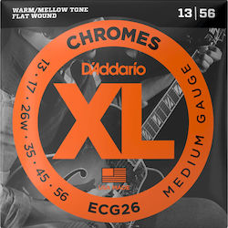 Daddario XL Flat Wound E-Gitarrensaiten Chrom 13 - 56 Zoll Medium
