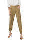 Only Women's High-waisted Fabric Trousers with Elastic in Regular Fit Brown