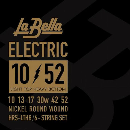 La Bella Electric Guitar Strings Nickel Wound Set 10 - 52 Inches Light Top Heavy Bottom