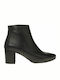 Desiree Shoes 92064 Leather Women's Ankle Boots with Medium Heel Black