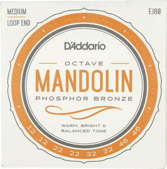 Daddario Satz Phosphor-Bronze Saiten für Mandoline Octave Mandolin Set Mittelgroß 12 - 46"
