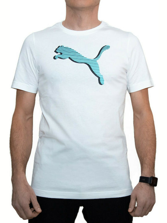 Puma Modern Sports Αθλητικό Ανδρικό T-shirt Λευκό Με Στάμπα