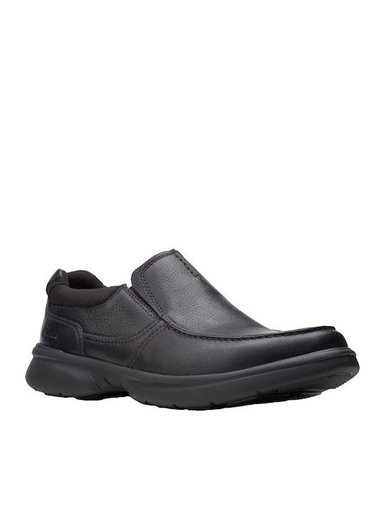 Clarks Bradley Δερμάτινα Ανδρικά Casual Παπούτσια Μαύρα