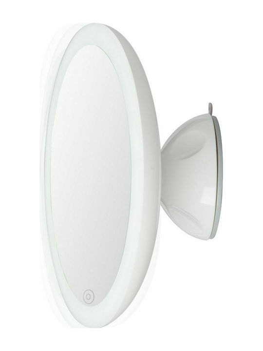 Lanaform Magnifying Round Bathroom Mirror Led made of Plastic 17x17cm White