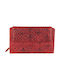 Fetiche Leather Barok HUF 10-855R Klein Frauen Brieftasche Klassiker Rot