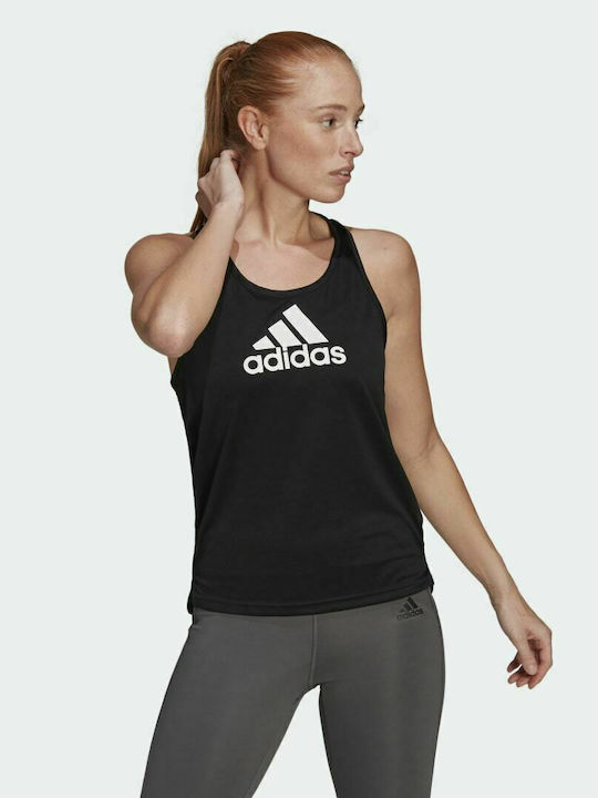Adidas Aeroready Designed 2 Move Αμάνικη Γυναικεία Αθλητική Μπλούζα Μαύρη