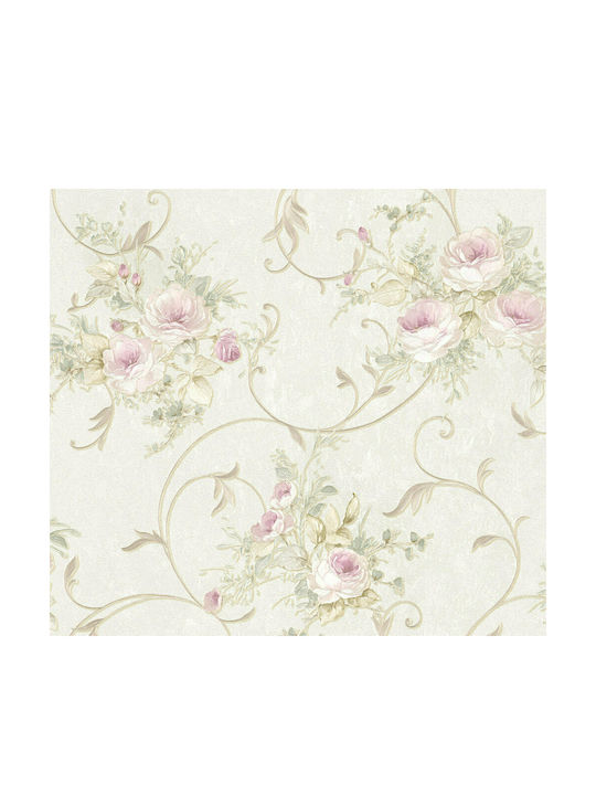 Wallpaper Romantica 3 Vinyl Beige L1000xW53cm Washable