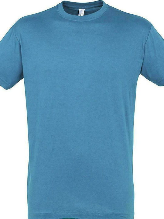 Sol's Regent Ανδρικό Διαφημιστικό T-shirt Κοντομάνικο Aqua