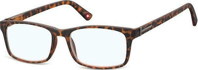 Montana Eyewear BLF73A Acetate Blue Light Blocking Glasses Brown Leopard