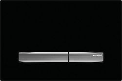 Geberit Sigma 50 Πλακέτα για Καζανάκια Διπλής Λειτουργίας Μαύρο ABS- Αλουμίνιο