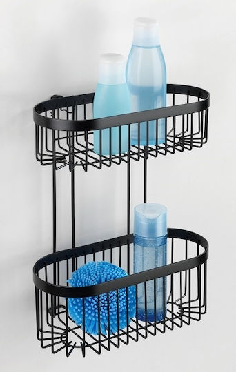 Wenko Classic Plus Montat pe perete Raft Baie Metal cu 2 Rafturi 26.5x14.5x33cm Negru Neagră Wenko Classic Plus Montat pe perete Raft Baie Metal cu 2 Rafturi 26.5x14.5x33cm Negru Neagră