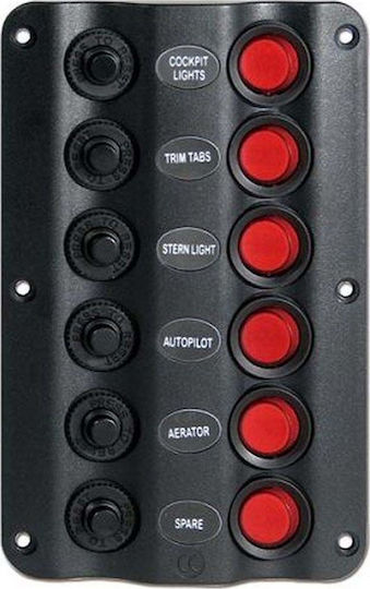 Eval Boat Switch (Диоден превключвател) с панели Водоустойчива лодка панел с 6 превключвателя 12V