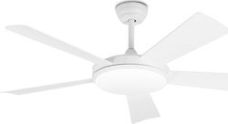 Faro Barcelona Saona Led Smart 33803WP Deckenventilator 132cm mit Licht, WiFi und Fernbedienung Weiß