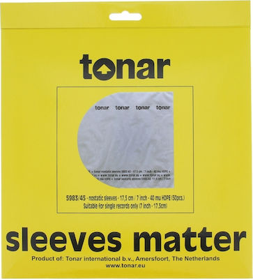 Tonar Protective Sleeves & Covers Nostatic 5983 Inner Sleeves 7" 50 Pack