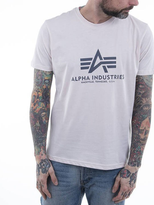 Basic Stream with Jet Industries T-Shirt Men\'s Logo Print 100501-578 Alpha White