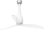 Faro Barcelona Eterfan Smart 32000WP Ventilator de Tavan 128cm cu WiFi și Telecomandă Glossy White/Transparent