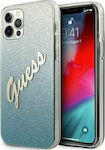 Guess Glitter Gradient Script Back Cover Πλαστικό Μπλε (iPhone 12 Pro Max)