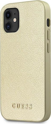 Guess Iridescent Umschlag Rückseite Kunststoff Gold (iPhone 12 mini) GUHCP12SIGLGO