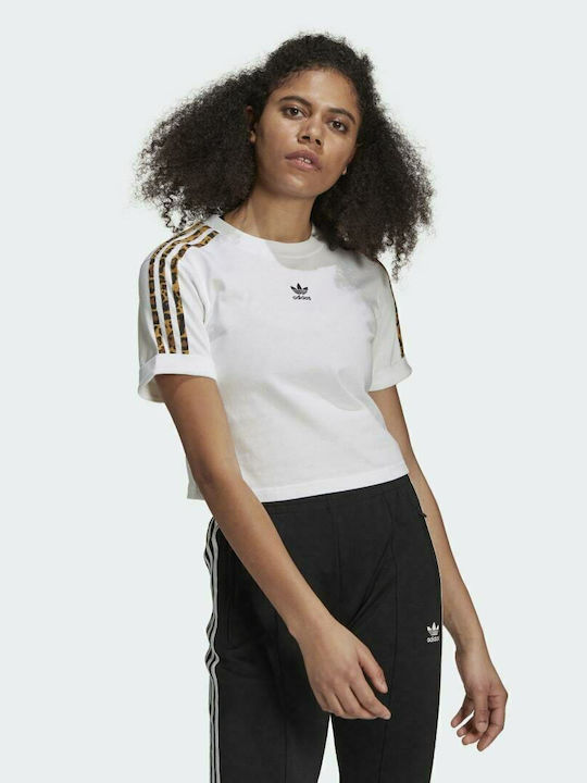 Adidas Κοντομάνικη Γυναικεία Αθλητική Μπλούζα Λευκή