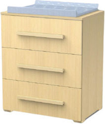 Lexi Baby Dresser with 3 Drawers Beige 81x52x94cm 1230-0200