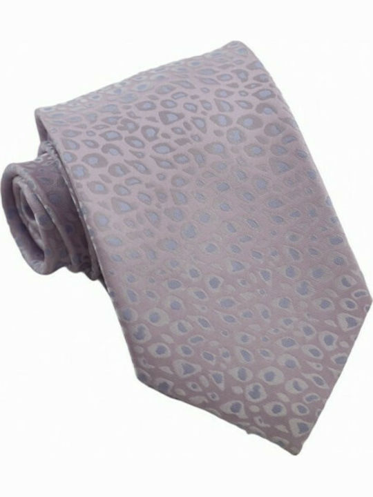 Pink Tie with Blue Pattern 7.5cm.