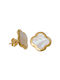 14K Gold earrings with gold leaf S210V40