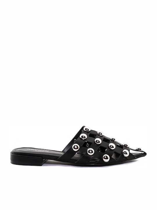 Public Desire Prophecy Mules mit Wohnung Absatz in Schwarz Farbe