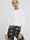 Hanorace Dama Cropped Cu Glugă Alb