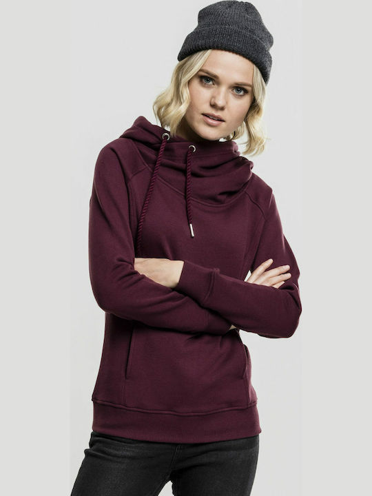 Urban Classics Damen Sweatshirt Kapuzen Burgund...