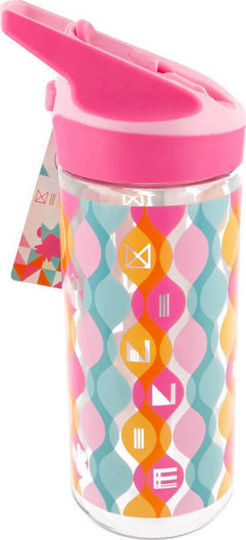 Stor Kinderflasche Minnie Kunststoff mit Strohhalm Rosa 620ml