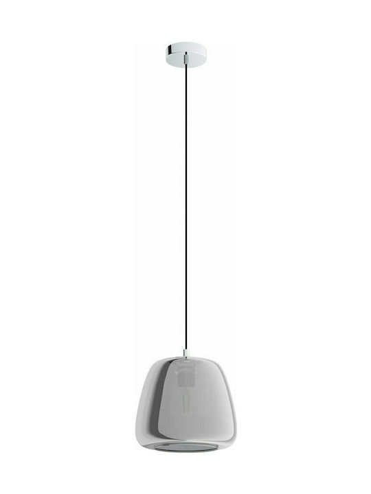 Eglo Albarino Μοντέρνο Κρεμαστό Φωτιστικό Μονόφωτο με Ντουί E27 σε Ασημί Χρώμα