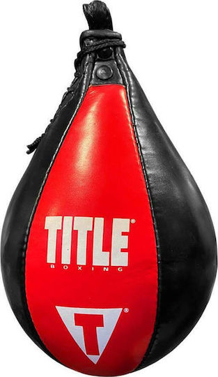 Title Boxing Δερμάτινος Σάκος Ταχύτητας Άδειος Μαύρος/Κόκκινος