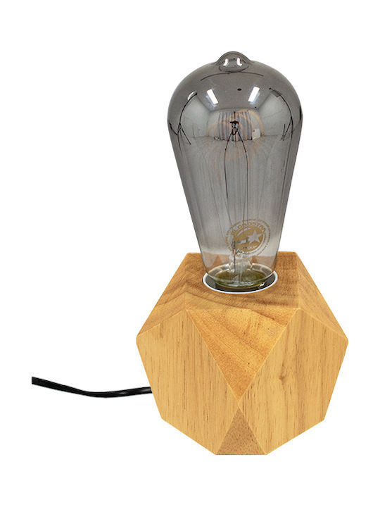 GloboStar Rhombus De Masă Decorativă Lampă cu Soclu pentru Bec E27 Lampă de masă din lemn Bej