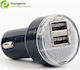 Energenie Φορτιστής Αυτοκινήτου 2.1A με Θύρες: 2xUSB Μαύρο Χρώμα