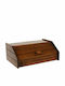 Wooden Bread Box with Lid Brown 42x28x17.5cm