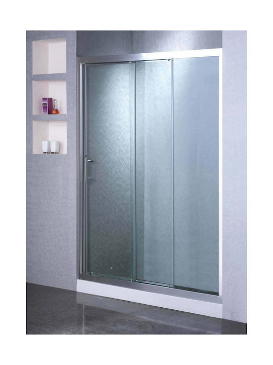 Gloria Trias-3 Shower Screen for Shower with Sliding Door 105-109x185cm Chrome
