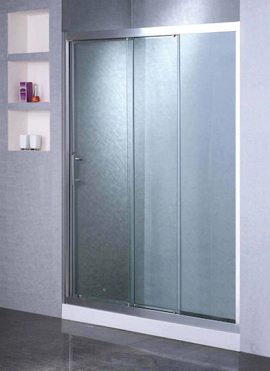 Gloria Trias-3 Duschwand für Dusche mit Schieben Tür 105-109x185cm Chrom