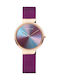 Bering Time 10x31 Anniversary3 Watch with Purple Metal Bracelet