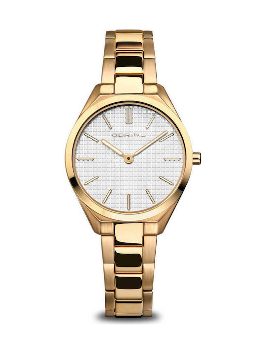 Bering Time Γυναικείο Ρολόι 31mm Μπαταρίας με Χρυσό Μεταλλικό Μπρασελέ