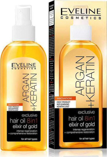 Eveline Exclusive Argan Keratin Hair 8 In 1 Haaröl für Reparatur 150ml