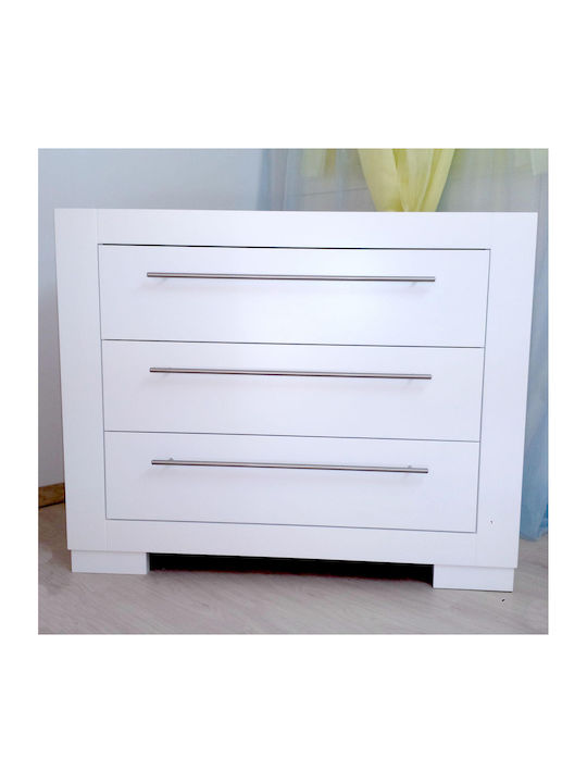 Silino Baby Dresser with 3 Drawers White 110x52x85cm