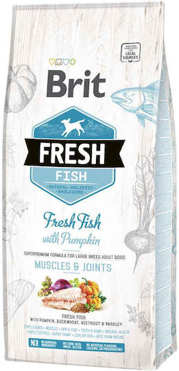 Brit Fresh Fish 12kg Hrană Uscată pentru Câini Adulţi de Rase Mari cu Dovleac și Pește