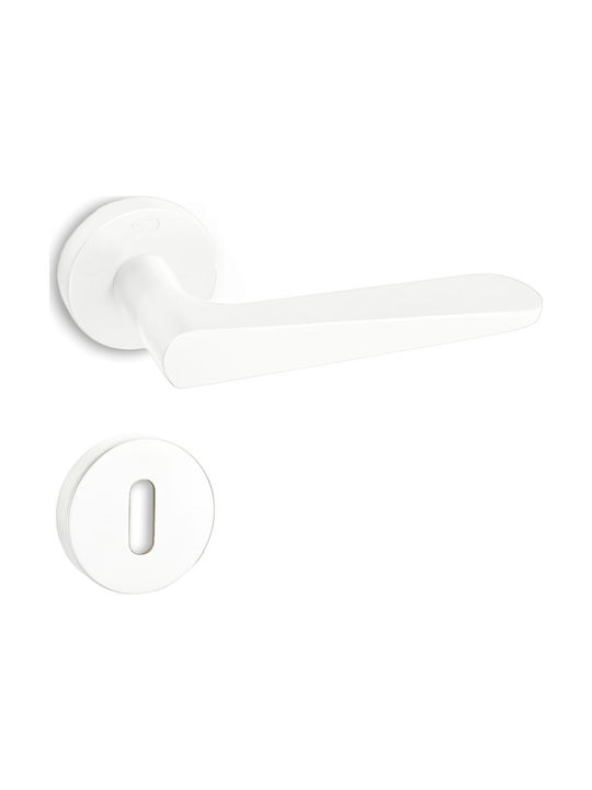 Convex Lever Front Door with Rosette Right 1725 White