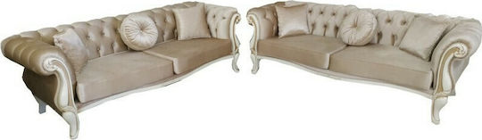 Σετ Спалня Chesterfield Royal 3-Seater & 2-Seater Ecru