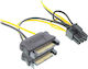 InLine 6-Pin PCIe - 15-Pin Sata Cable 0.15m Πολύχρωμο 26628B